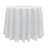 Round White Polyester Tablecloth